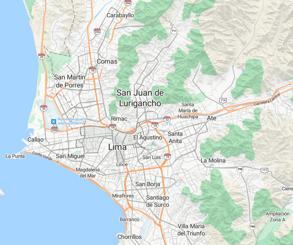 Mapa de cobertura en Lima, Callao y territorio nacional